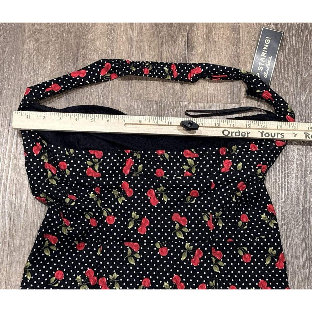 Stop Staring Dress Womens XL Wiggle Midi Retro Pinup Black Cherry Halter NEW - Picture 6 of 15